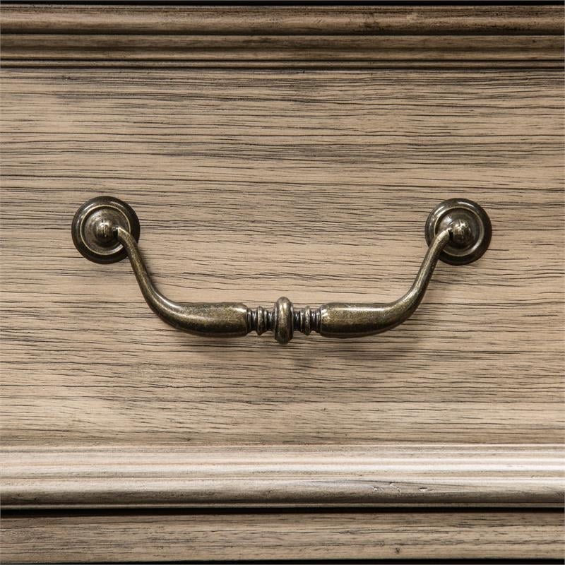 Bowery Hill 5 Drawers Farmhouse Solid Wood Chest in Rustic Natural