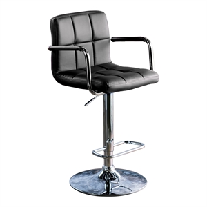 bowery hill contemporary metal adjustable bar stool in black