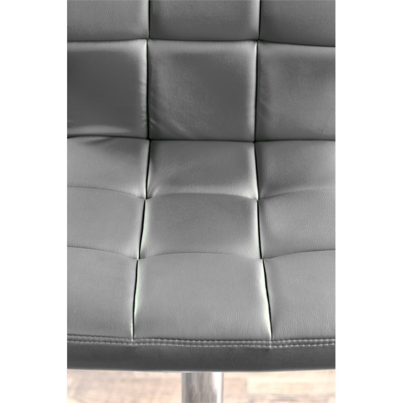 Bowery Hill Contemporary Metal Adjustable Bar Stool in Gray