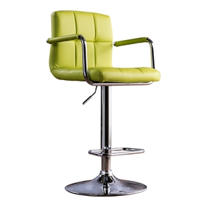 bowery hill contemporary metal adjustable bar stool in lime