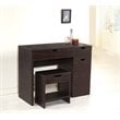Bowery Hill 2-Piece Contemporary Wood Vanity Set with Glass in Walnut