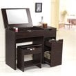 Bowery Hill 2-Piece Contemporary Wood Vanity Set with Glass in Walnut