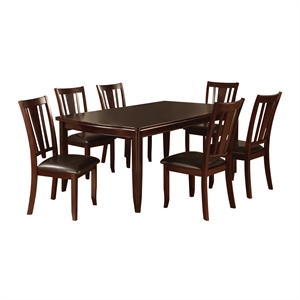 bowery hill transitional wood 7-piece dining table set in espresso