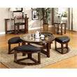 Bowery Hill Transitional Wood 5-Piece Coffee Table Set in Dark Walnut