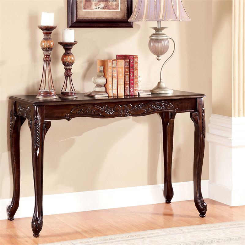Bowery Hill Traditional Solid Wood 4-Piece Coffee Table Set in Dark Cherry
