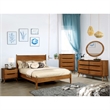 Bowery Hill 4-Drawer Mid-Century Solid Wood/Wood Veneer/MDF Chest in Oak