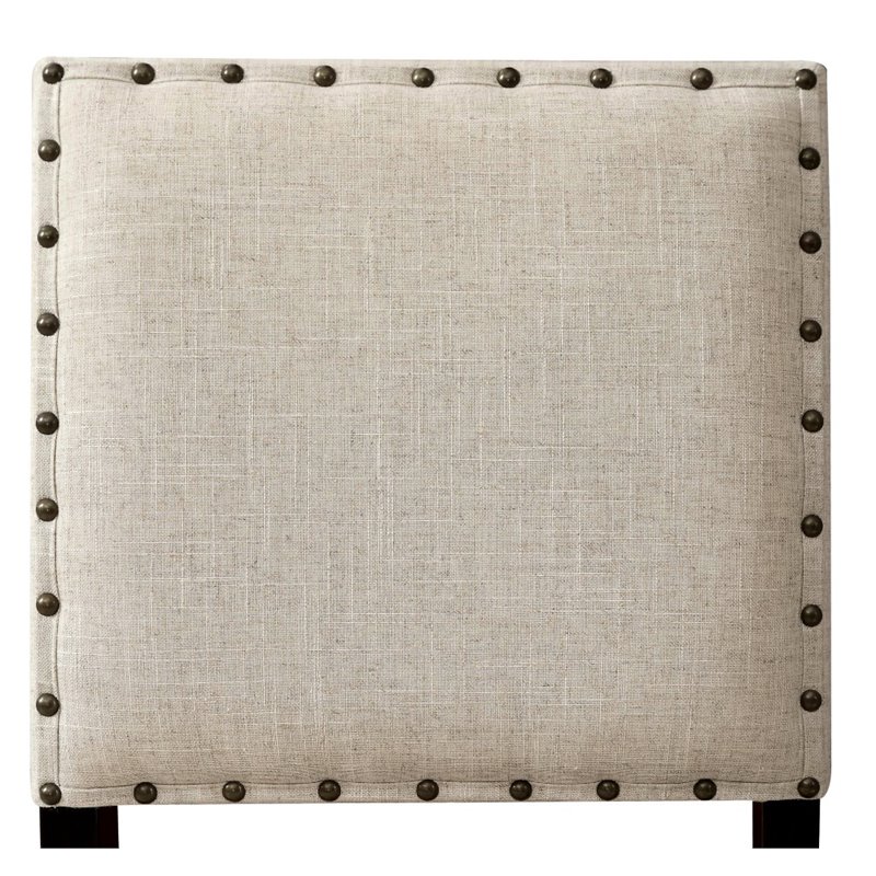 Bowery Hill Transitional Fabric Padded Bar Stool in Beige (Set of 2)