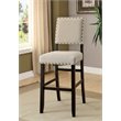 Bowery Hill Transitional Fabric Padded Bar Stool in Beige (Set of 2)
