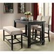 Bowery Hill Contemporary Fabric Padded Counter Stool in Beige (Set of 2)