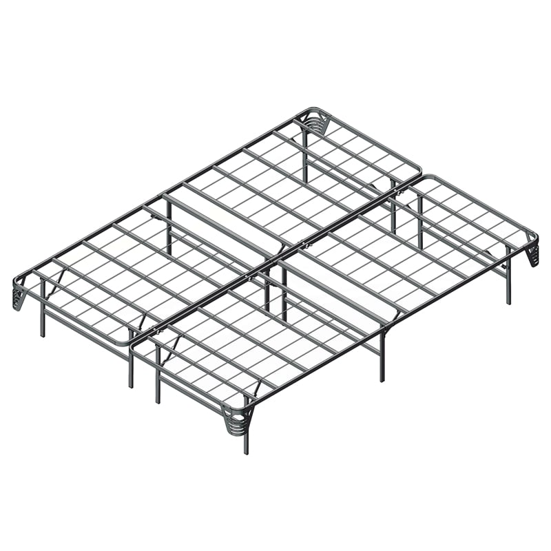 Bowery Hill Transitional Metal Queen Bed Frame in Silver