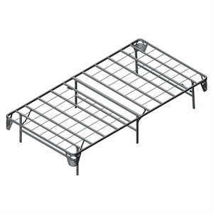 Bowery Hill Transitional Metal Twin Bed Frame in Silver