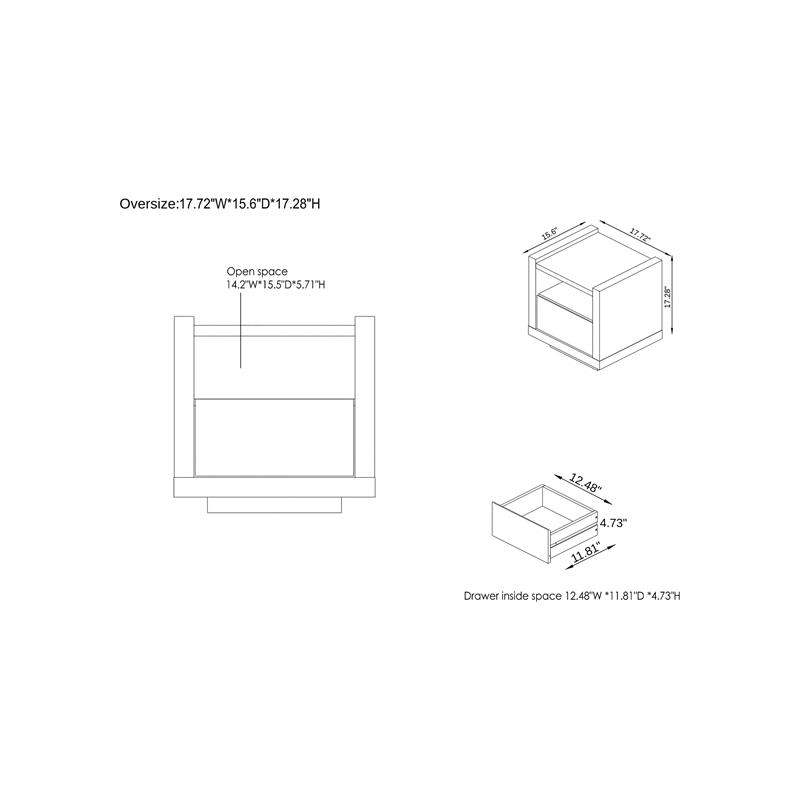 Bowery Hill Modern Wood Storage End Table in Black