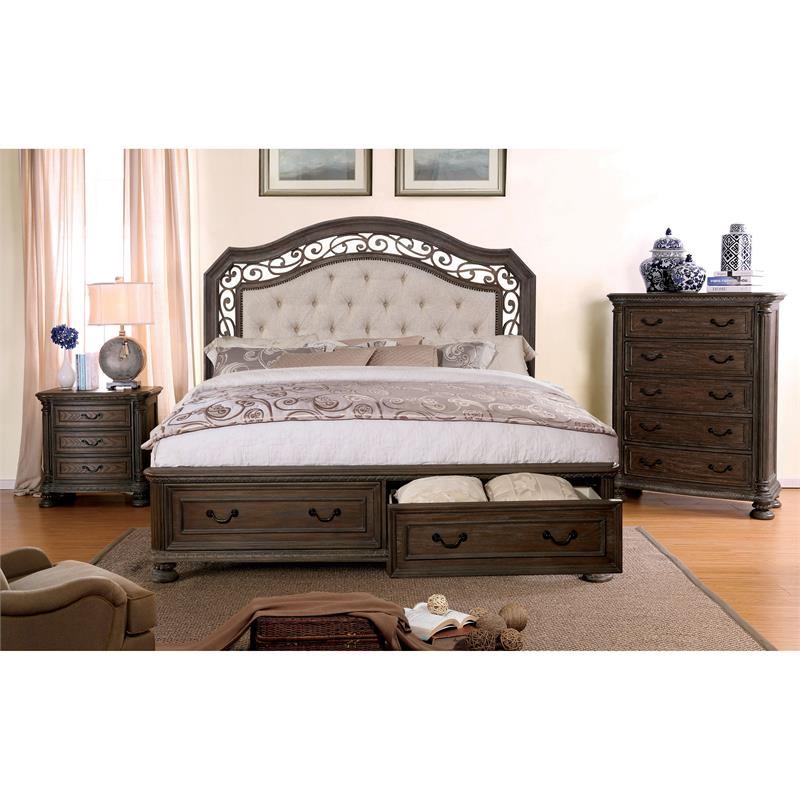 Bowery Hill Transitional Wood Nightstand in Rustic Natural Tone