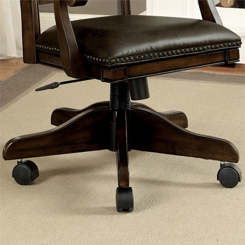 Bowery Hill Contemporary Wood Adjustable Game Chair in Brown