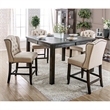 Bowery Hill Transitional Fabric/Wood Bar Chair in Beige (Set of 2)