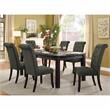 Bowery Hill Farmhouse Fabric Tufted Side Chair in Gray (Set of 2)