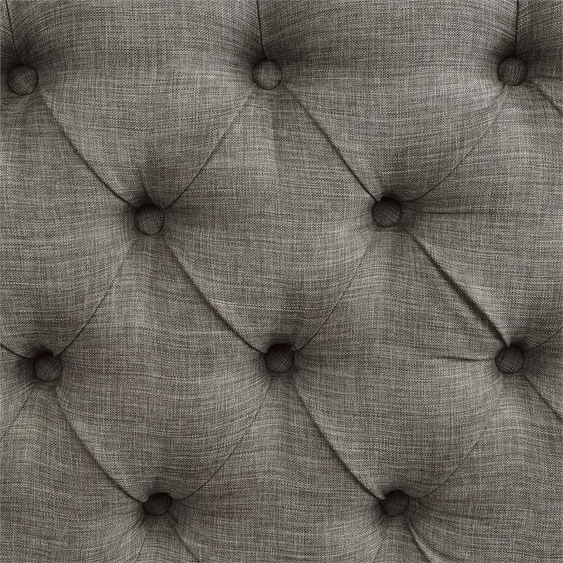 Bowery Hill Farmhouse Fabric Tufted Side Chair in Gray (Set of 2)