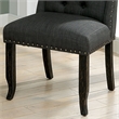 Bowery Hill Farmhouse Fabric Tufted Side Chair in Gray (Set of 2)