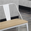 Bowery Hill Transitional Metal Base Dining Bench in White