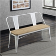 Bowery Hill Transitional Metal Base Dining Bench in White