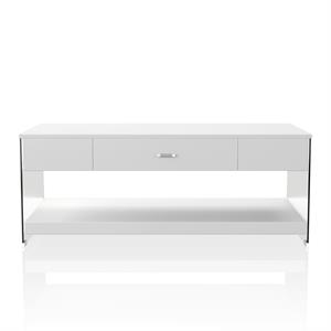 bowery hill contemporary wood storage coffee table in white