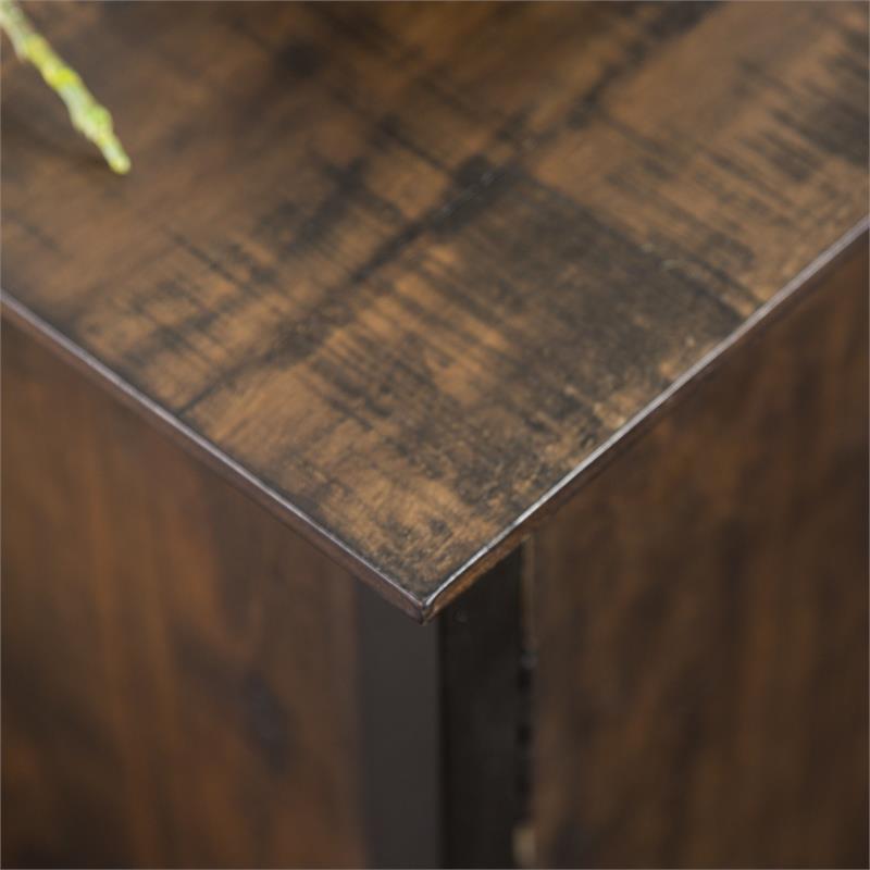Bowery Hill Industrial Wood 60-Inch TV Stand in Weathered Oak