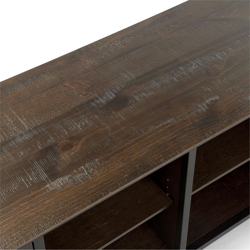 Bowery Hill Industrial Wood 60-Inch TV Stand in Weathered Oak