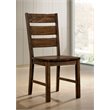 Bowery Hill Industrial Wood Dining Side Chair in Walnut (Set of 2)