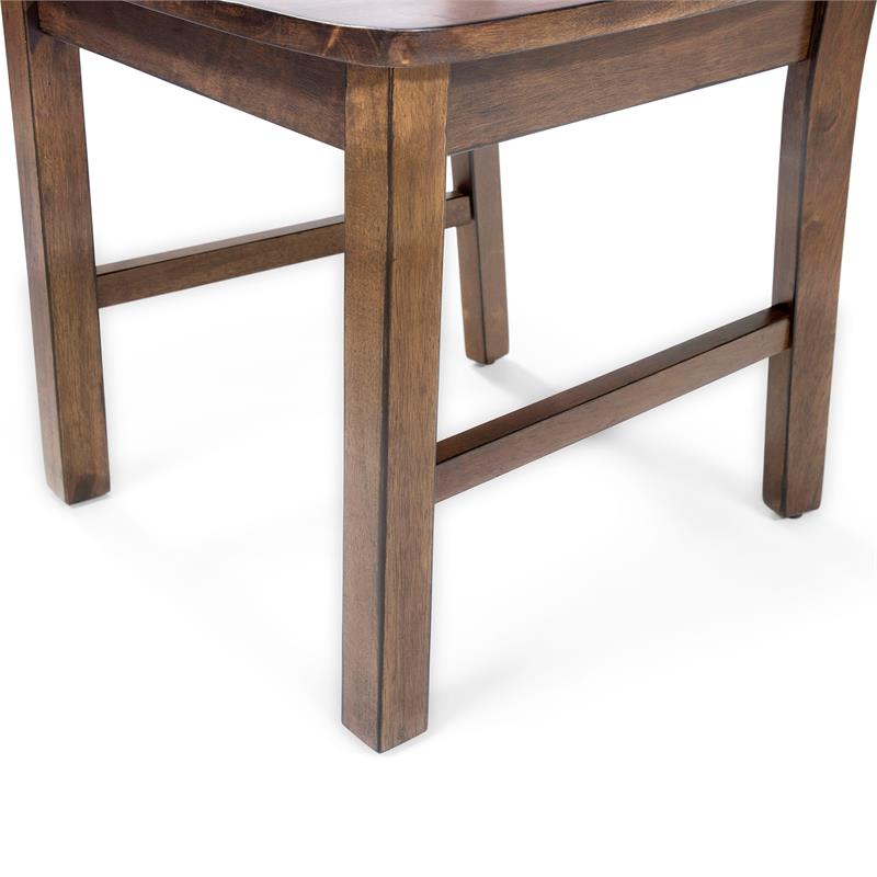 Bowery Hill Industrial Wood Dining Side Chair in Walnut (Set of 2)