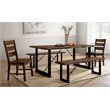 Bowery Hill Industrial Wood Dining Side Chair in Walnut (Set of 2)