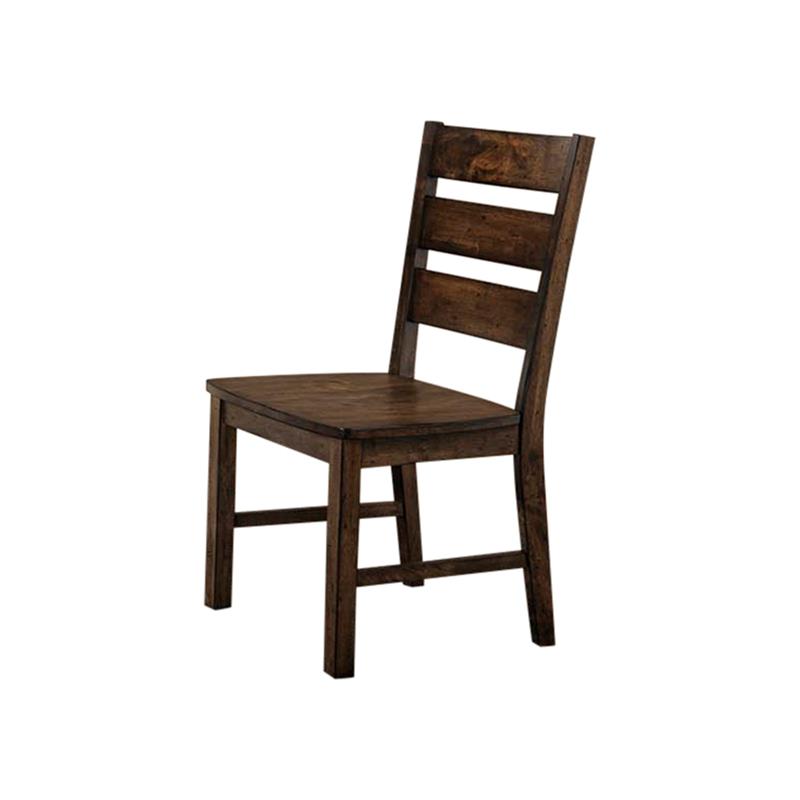 Bowery Hill Industrial Wood Dining Side Chair in Walnut (Set of 2)