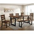 Bowery Hill Industrial Wood Dining Side Chair in Walnut (Set of 2)
