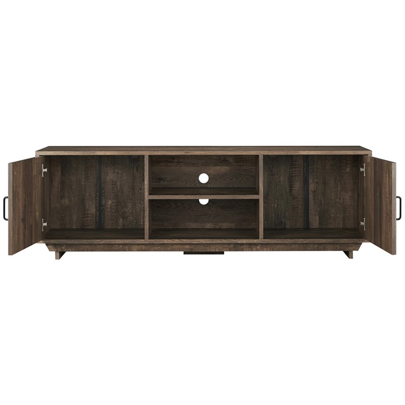 Bowery Hill Rustic Wood Rustic 62-Inch TV Stand in Reclaimed Oak
