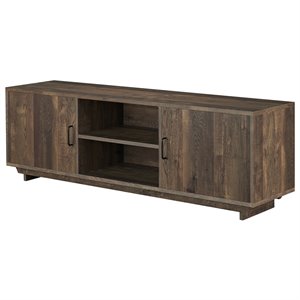 bowery hill rustic wood rustic 62-inch tv stand in reclaimed oak