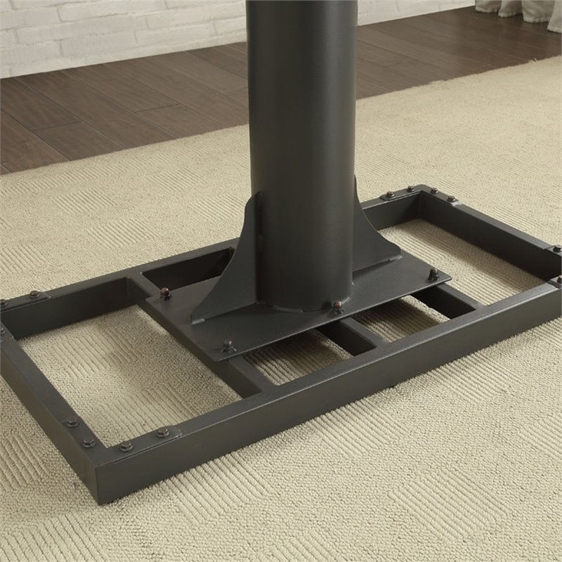 Bowery Hill Modern Metal Adjustable Standing Desk with USB in Sand Black