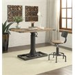 Bowery Hill Modern Metal Adjustable Standing Desk with USB in Sand Black