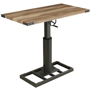 bowery hill modern metal adjustable standing desk with usb in sand black