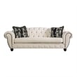 Bowery Hill Transitional Fabric Sofa with Pillows in Beige/Black
