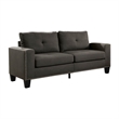 Bowery Hill Modern Fabric Tufted Sofa in Gray