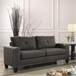 Bowery Hill Modern Fabric Tufted Sofa in Gray
