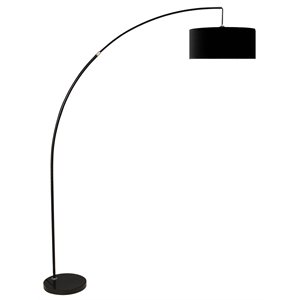 bowery hill modern metal extendable arch floor lamp in black