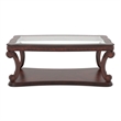 Bowery Hill Wood Open Shelf Coffee Table in Dark Oak