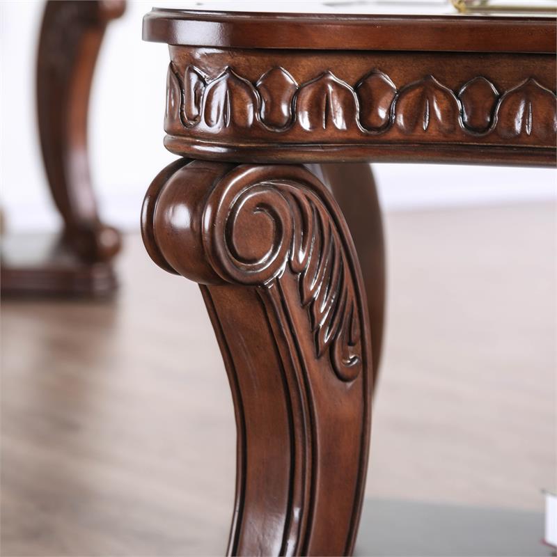 Bowery Hill Traditional Wood Open Shelf End Table in Dark Oak