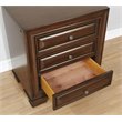 Bowery Hill 3-Drawer Transitional Solid Wood Nightstand in Brown