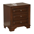 Bowery Hill 3-Drawer Transitional Solid Wood Nightstand in Brown