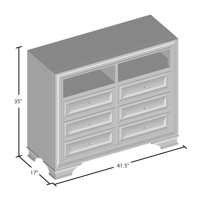 Bowery Hill 6-Drawer Transitional Wood TV Stand for TVs up to 41.5