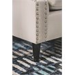 Bowery Hill Transitional Microfiber Nail head Loveseat in Beige