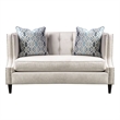 Bowery Hill Transitional Microfiber Nail head Loveseat in Beige