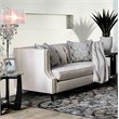 Bowery Hill Transitional Microfiber Nail head Loveseat in Beige