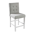 Bowery Hill Transitional Antique White Fabric 25-Inch Counter Stool (Set of 2)